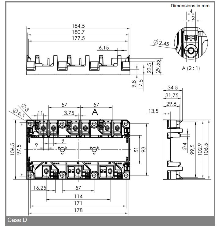  SKIM400GD128D Packaging Dimensions